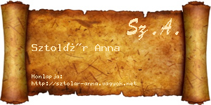 Sztolár Anna névjegykártya