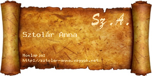 Sztolár Anna névjegykártya