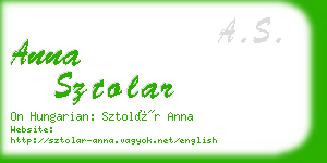 anna sztolar business card